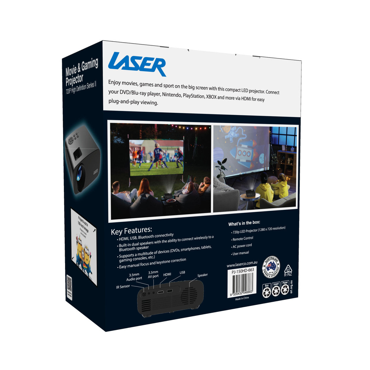 Laser Movie and Gaming Projector 150 ANSI LED