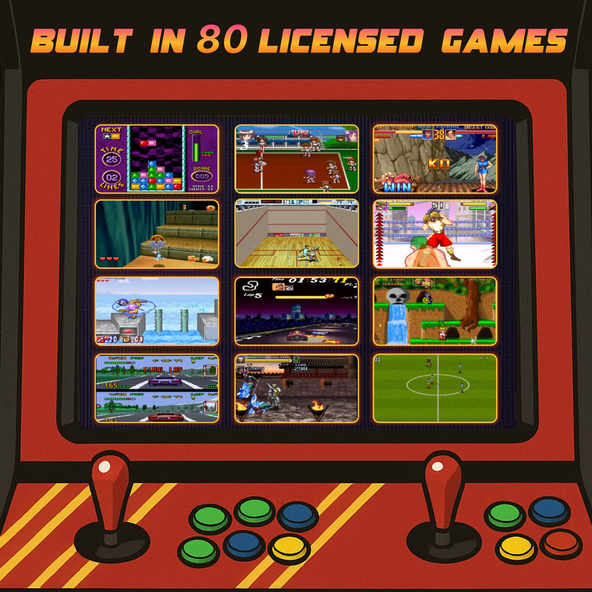 Smart Gaming Projector with 80 Games Dual Controllers