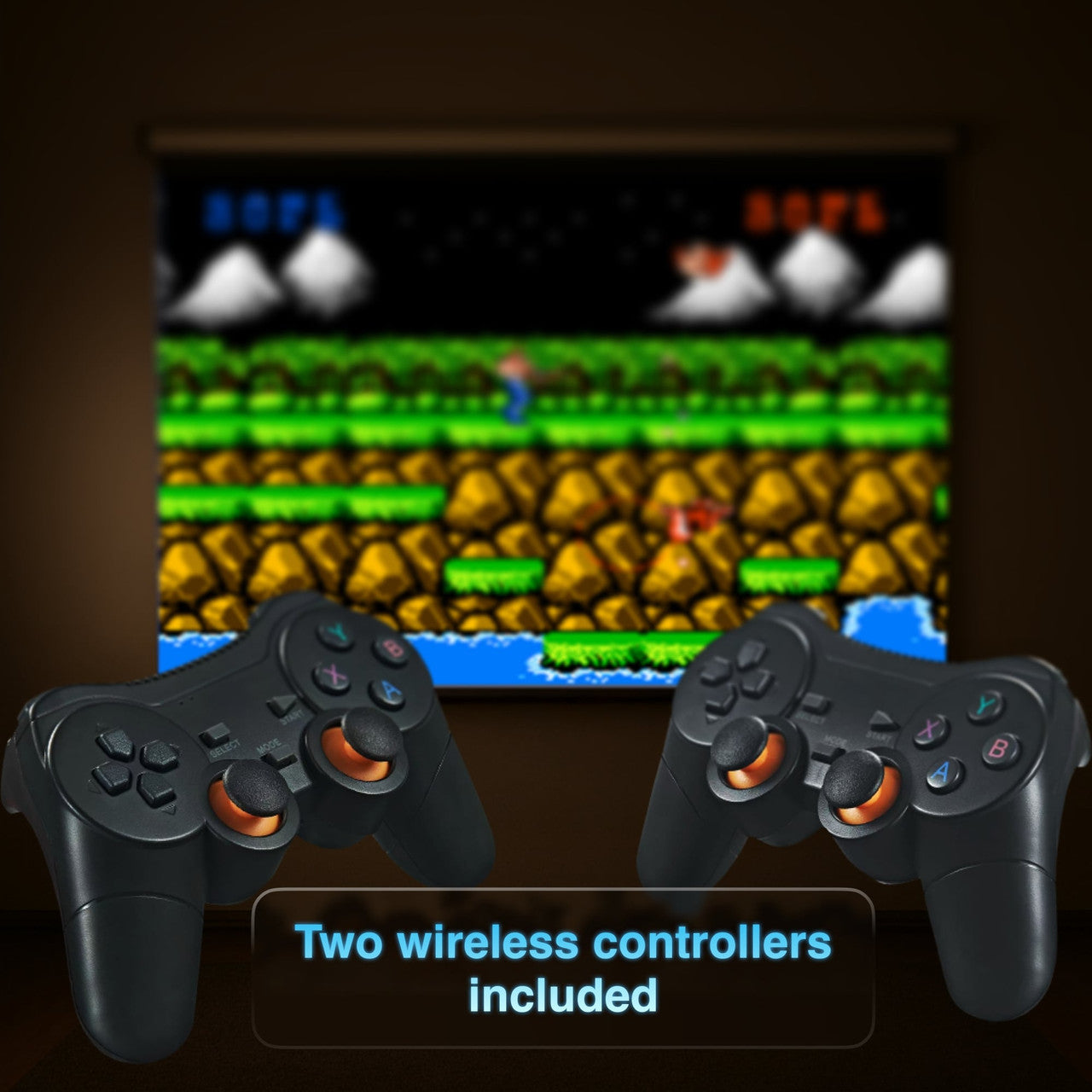 Smart Gaming Projector with 80 Games Dual Controllers