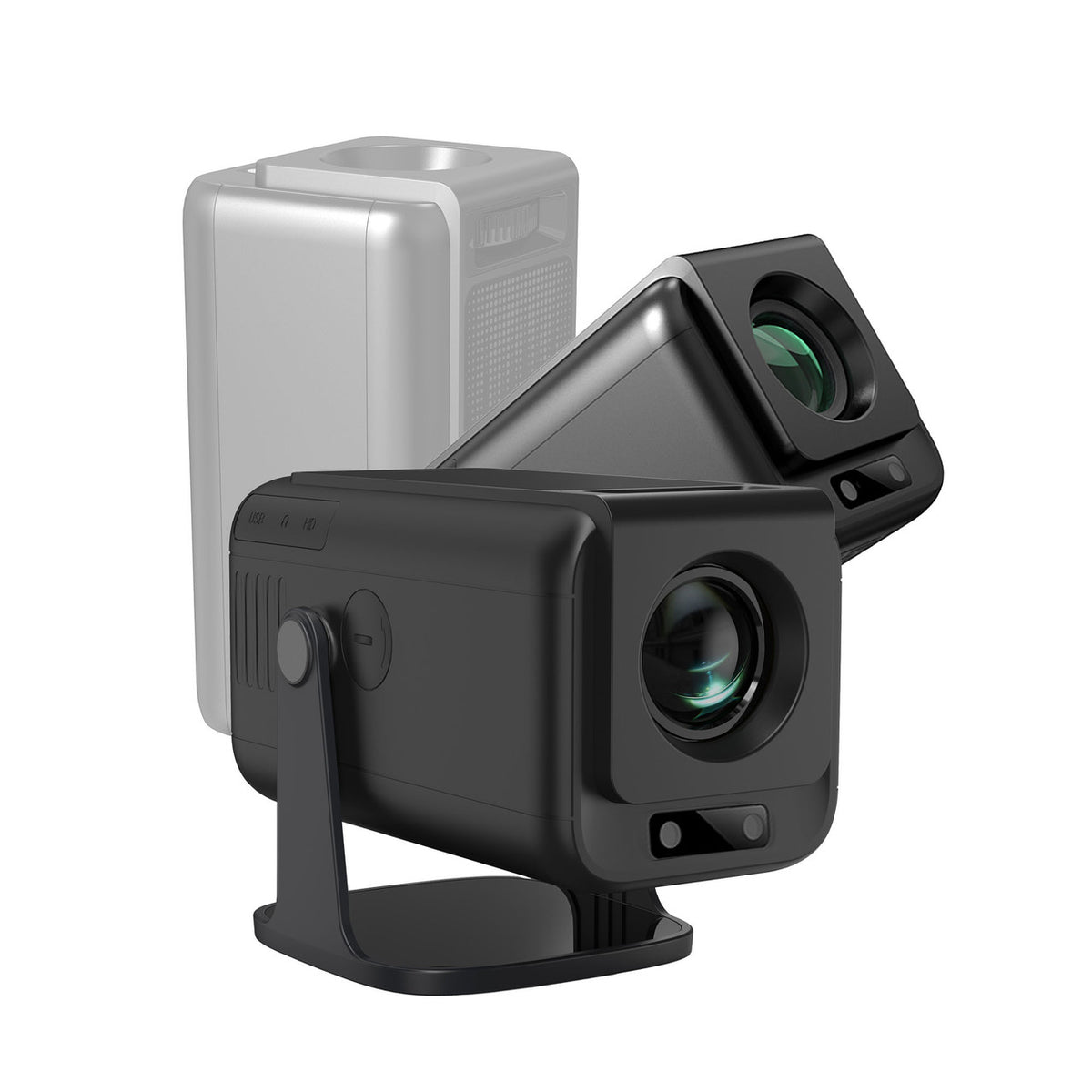 Laser 1080p Android Multi-Angle LED Projector Black