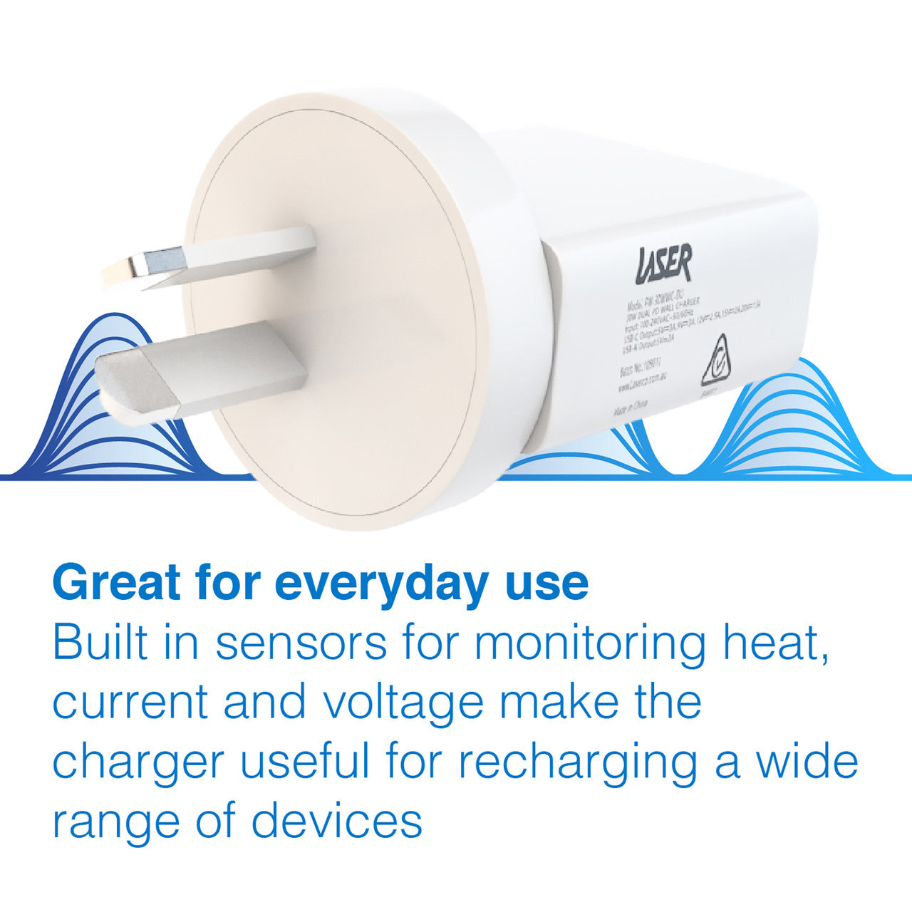Laser ChargeCore USB-C 30W Dual PD Wall charger