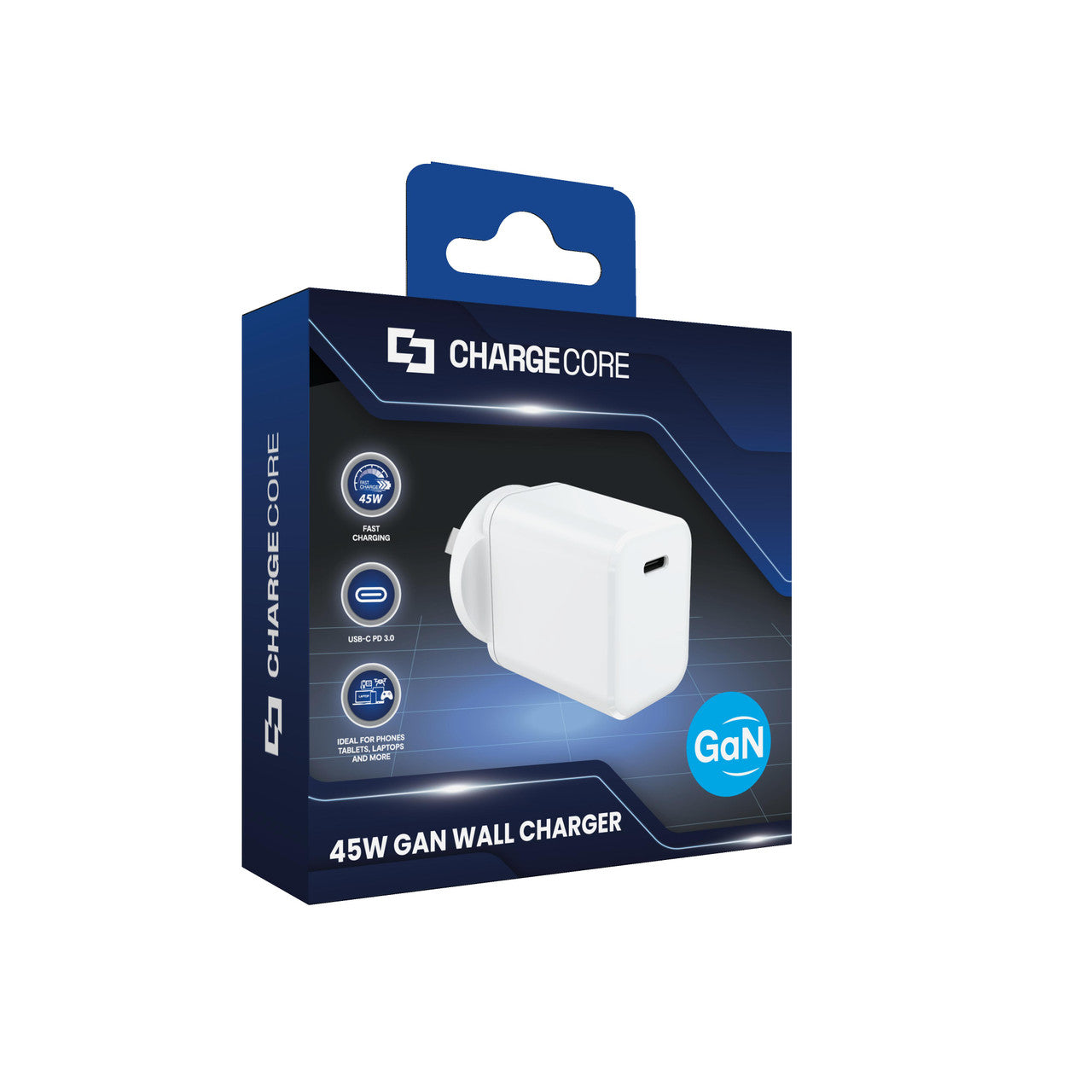 Laser ChargeCore 45W PD GaN USB-C Wall Charger