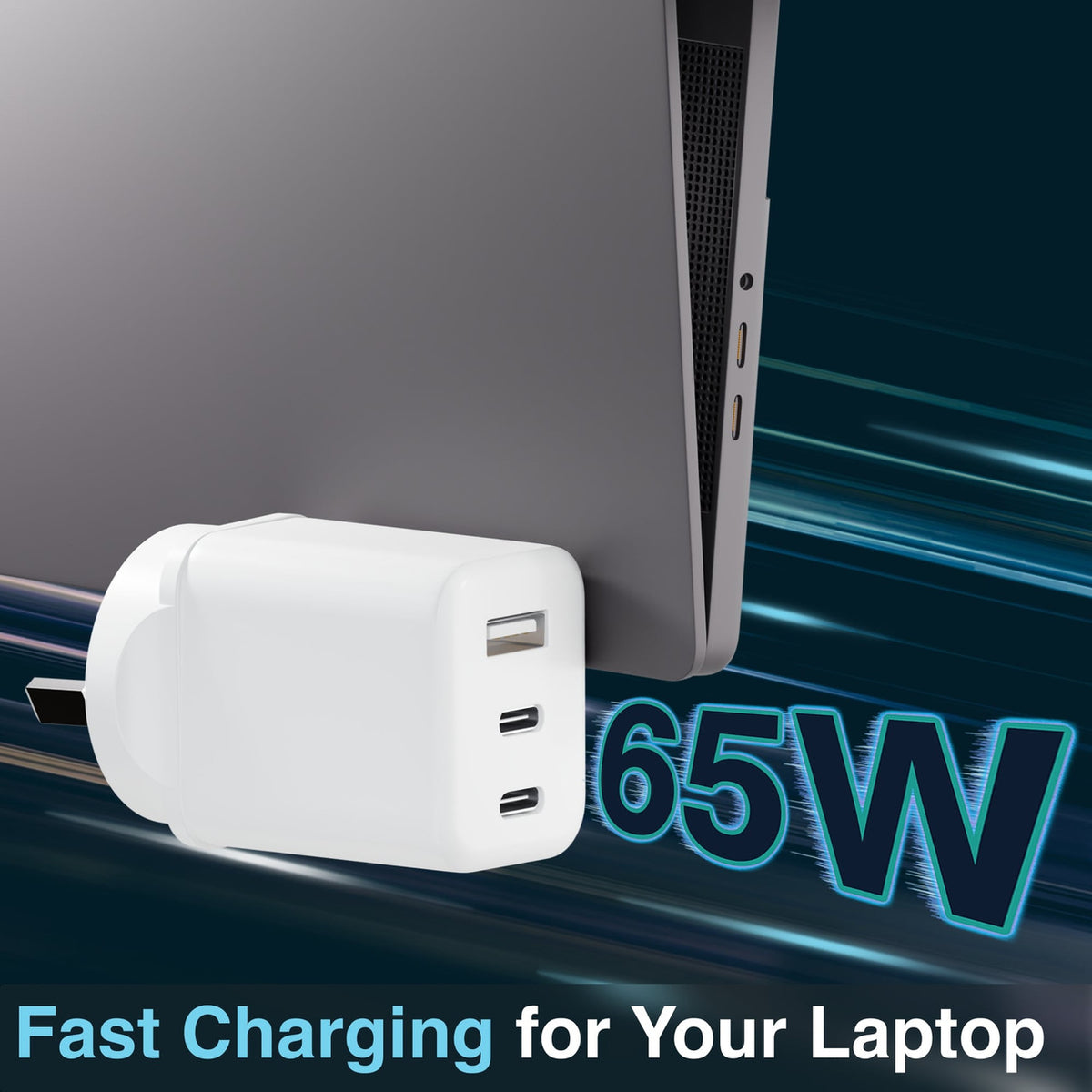 Laser 65W GaN Travel Charger with 4 Adaptors