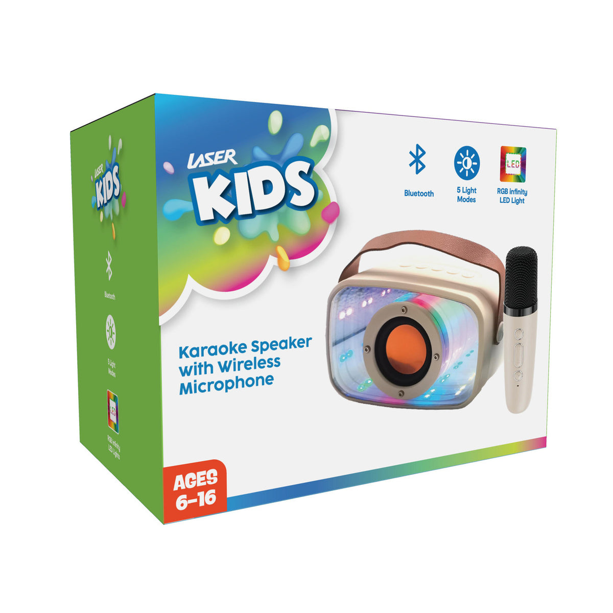 Laser Infinity Karaoke Speaker with Wireless Mic