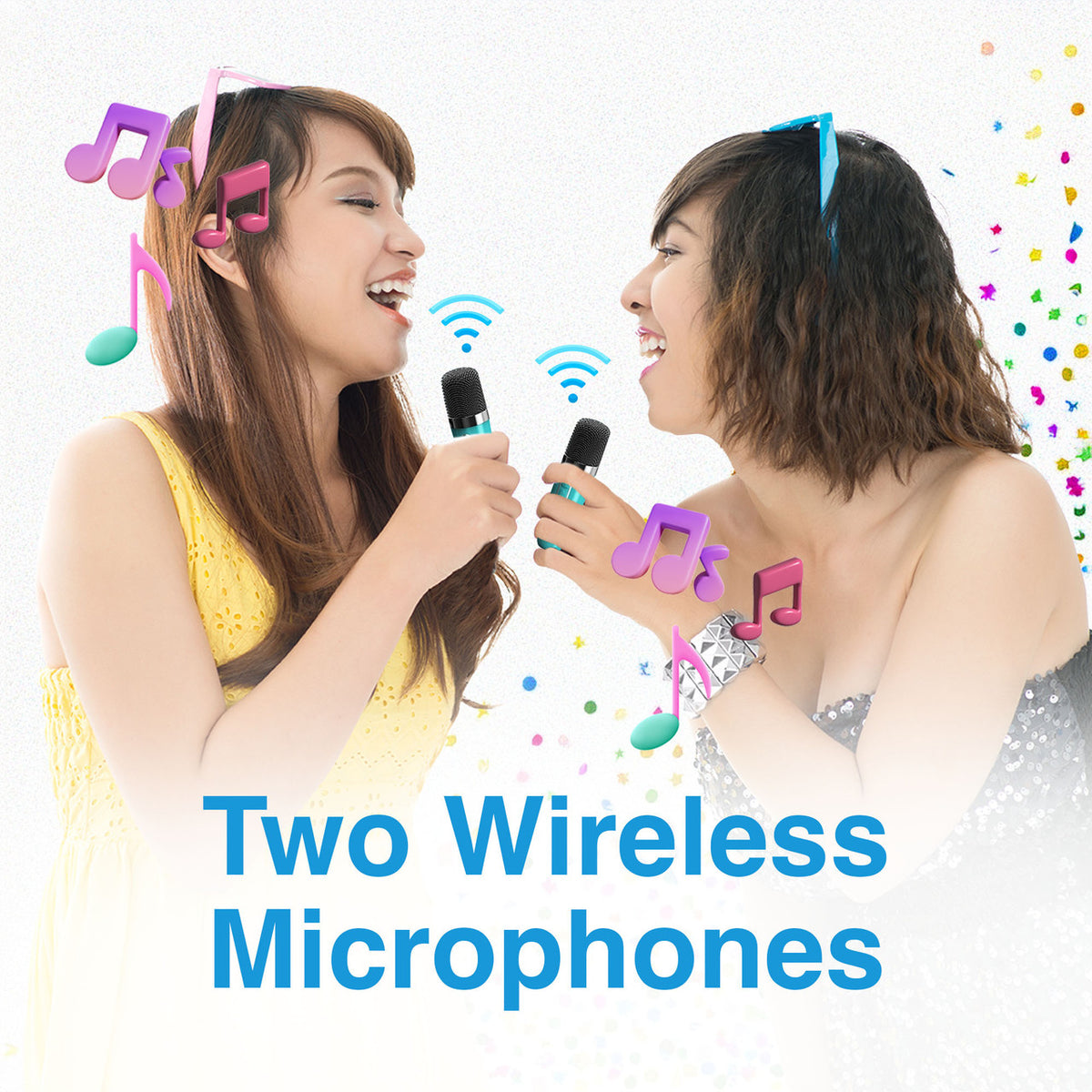 Laser LED Karaoke with 2 Mics Aquatic Awe