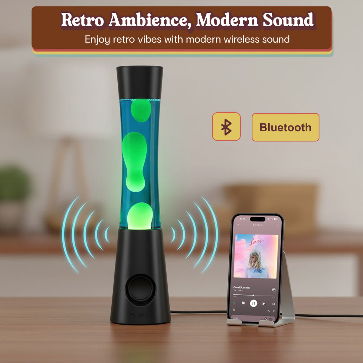 Laser Retro Lava Lamp with Bluetooth Speaker