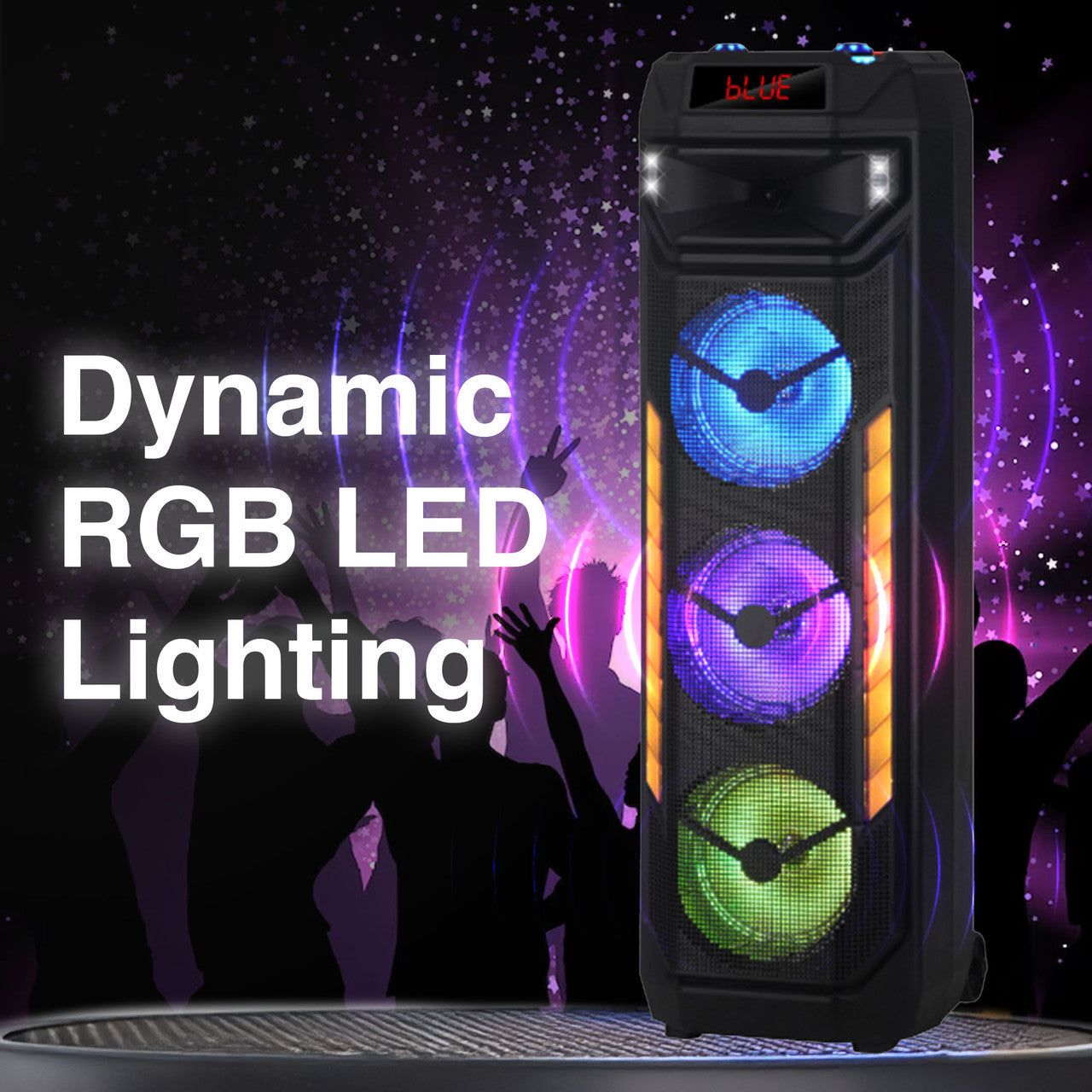 Laser RGB Tower Speaker with 40W Sound