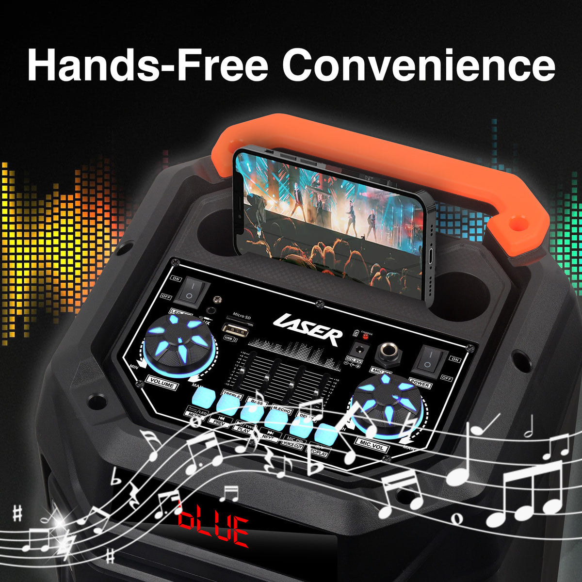 Laser RGB Tower Speaker with 40W Sound