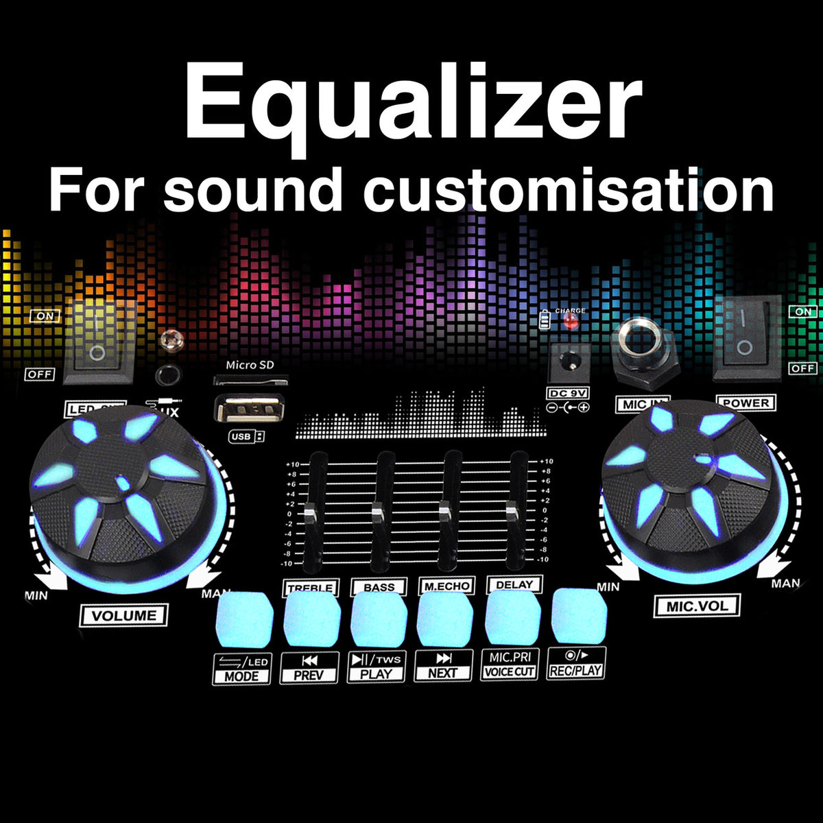 Laser RGB Tower Speaker with 40W Sound