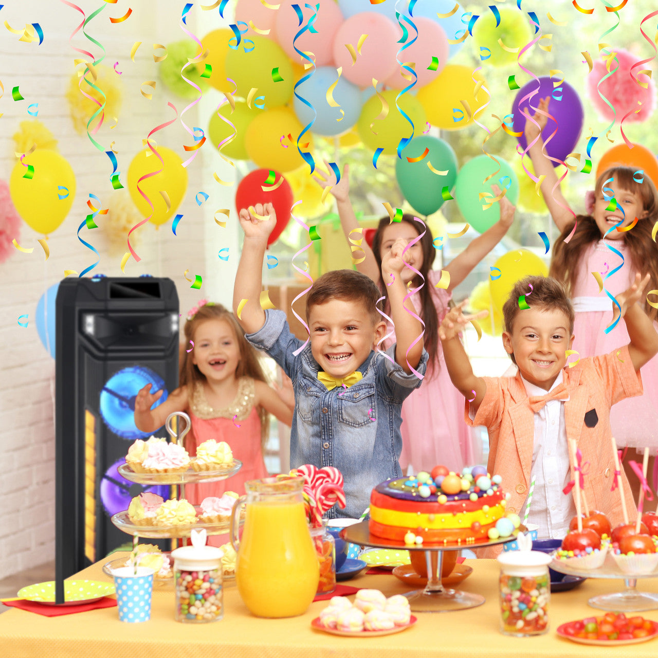 Laser RGB Tower Speaker with 40W Sound