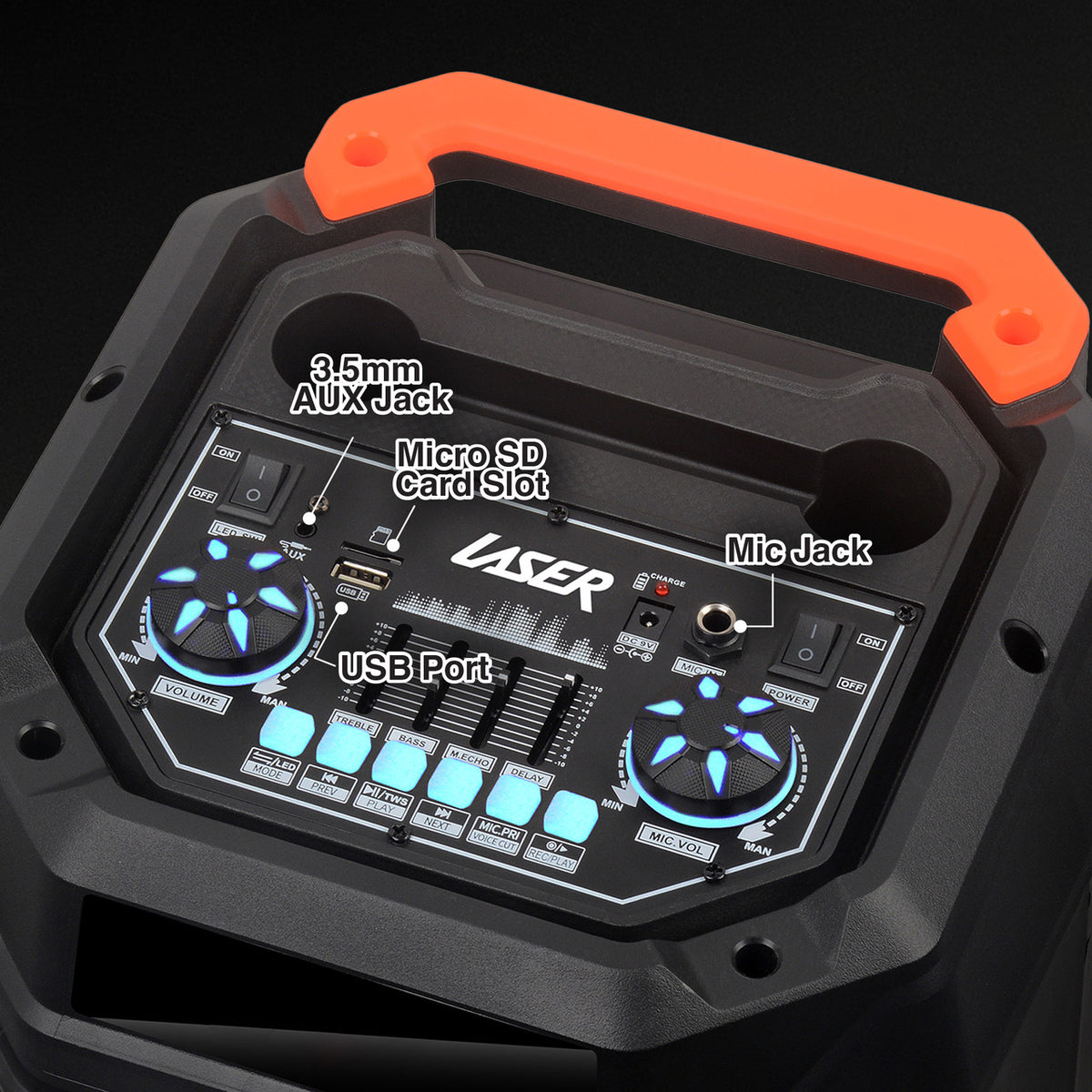 Laser RGB Tower Speaker with 40W Sound