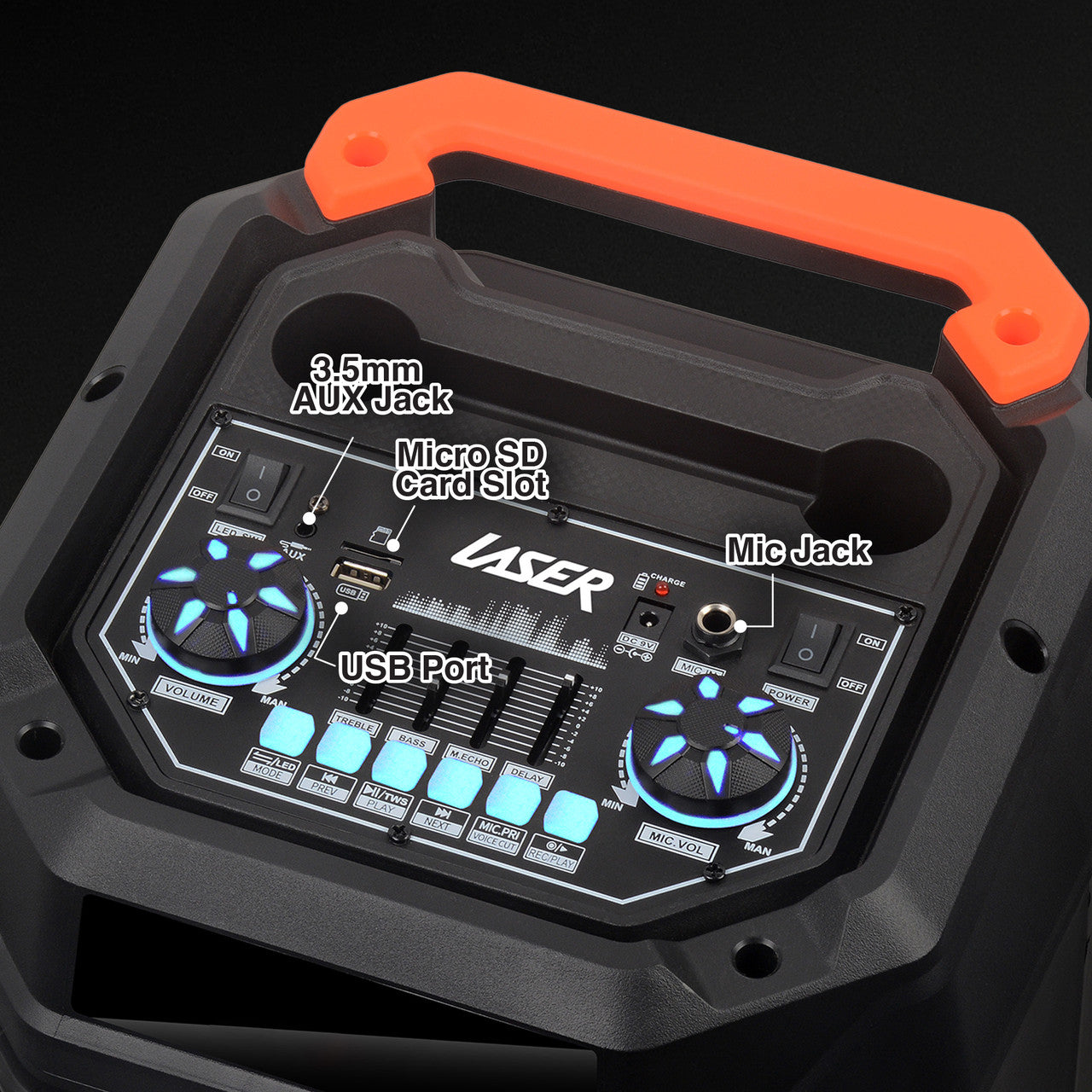 Laser RGB Tower Speaker with 40W Sound