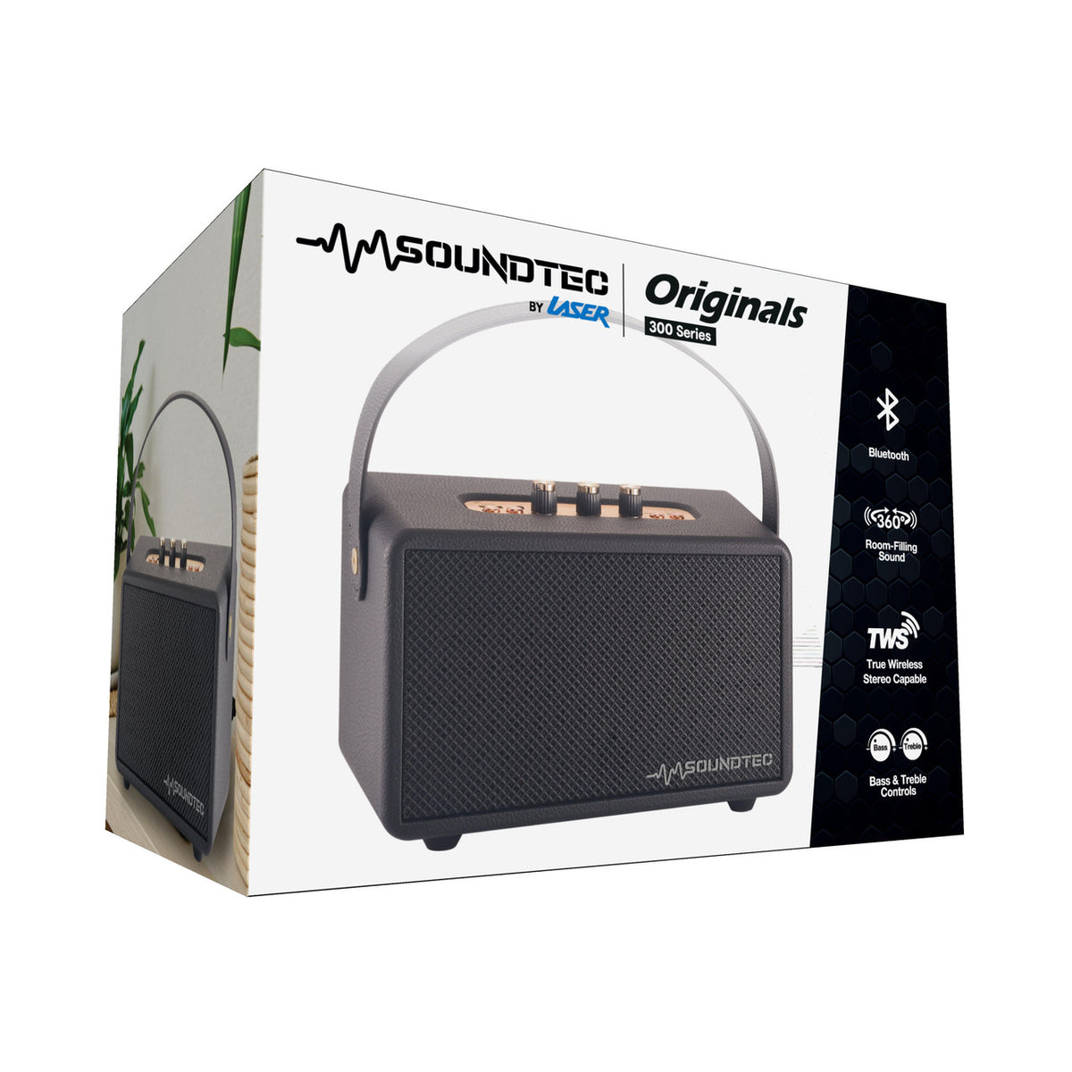 SoundTec Retro Bluetooth Boombox Black