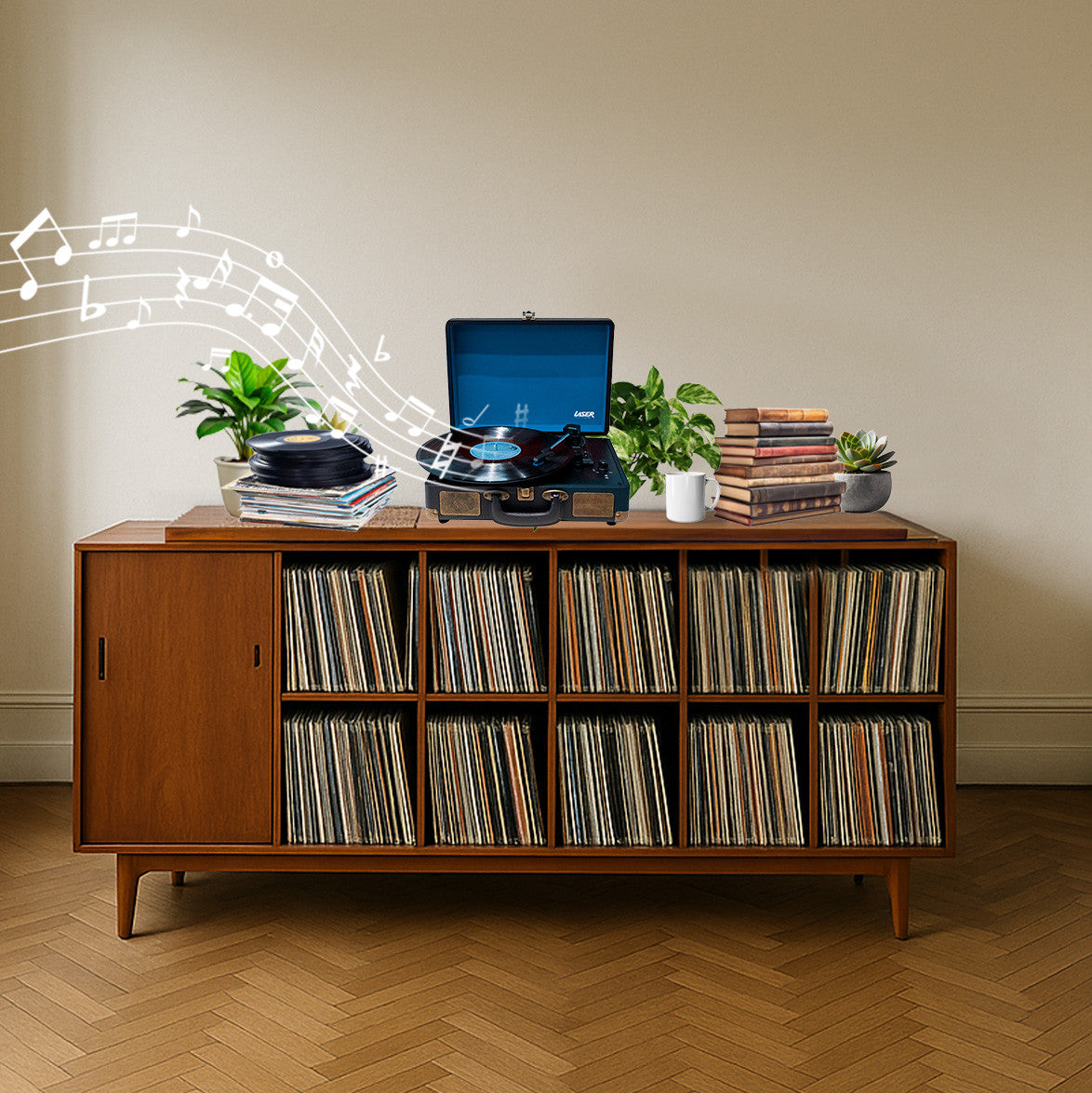 Bluetooth Suitcase Turntable with Speaker