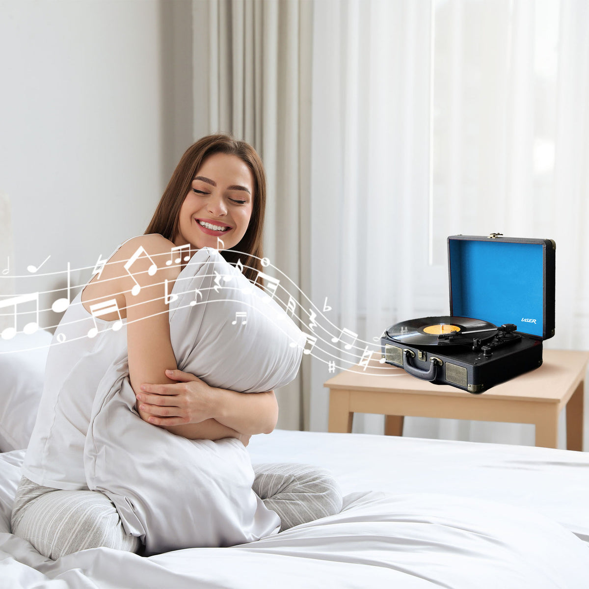 Bluetooth Suitcase Turntable with Speaker