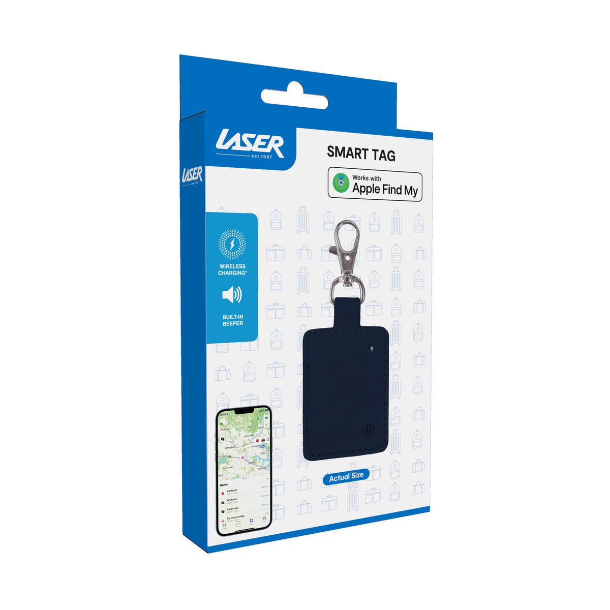 Laser Mini Smart Tag with Wireless Charging Navy Blue