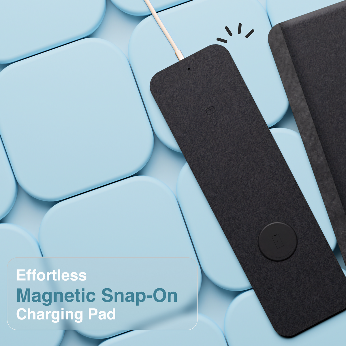 Laser Wireless Charging Desk Mat Black