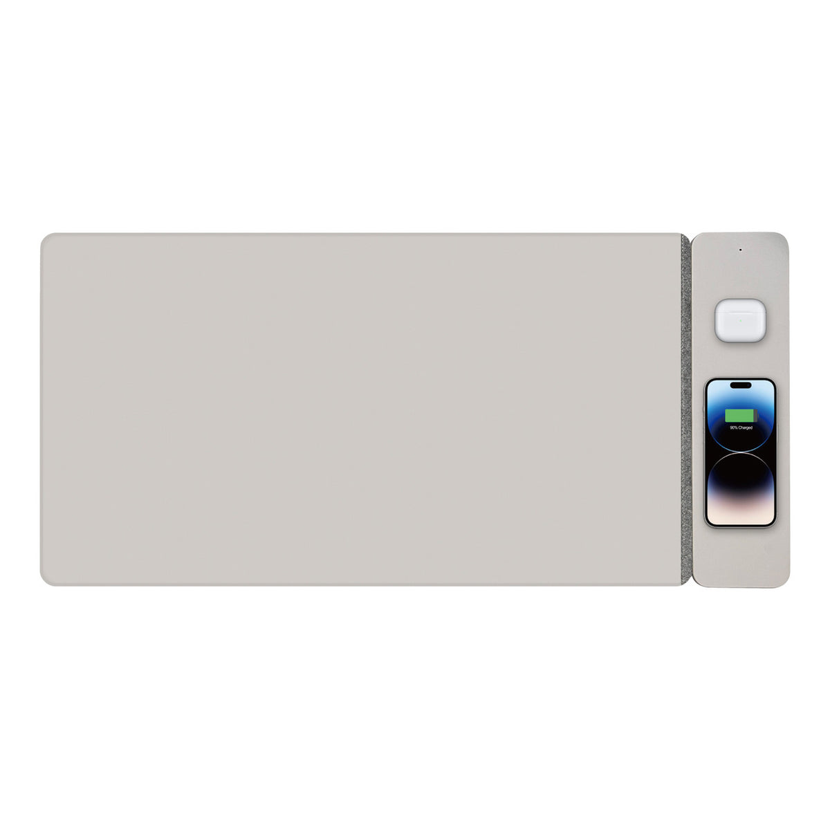 Laser Wireless Charging Desk Mat Grey
