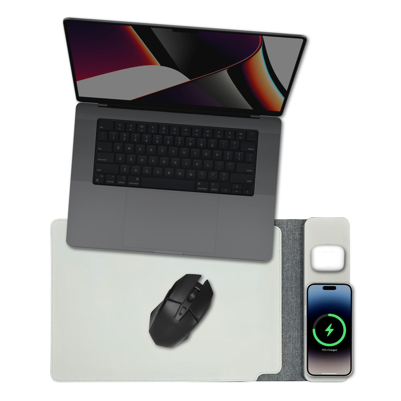 Laser Wireless Charging Laptop Sleeve Up to 16 Inch Grey