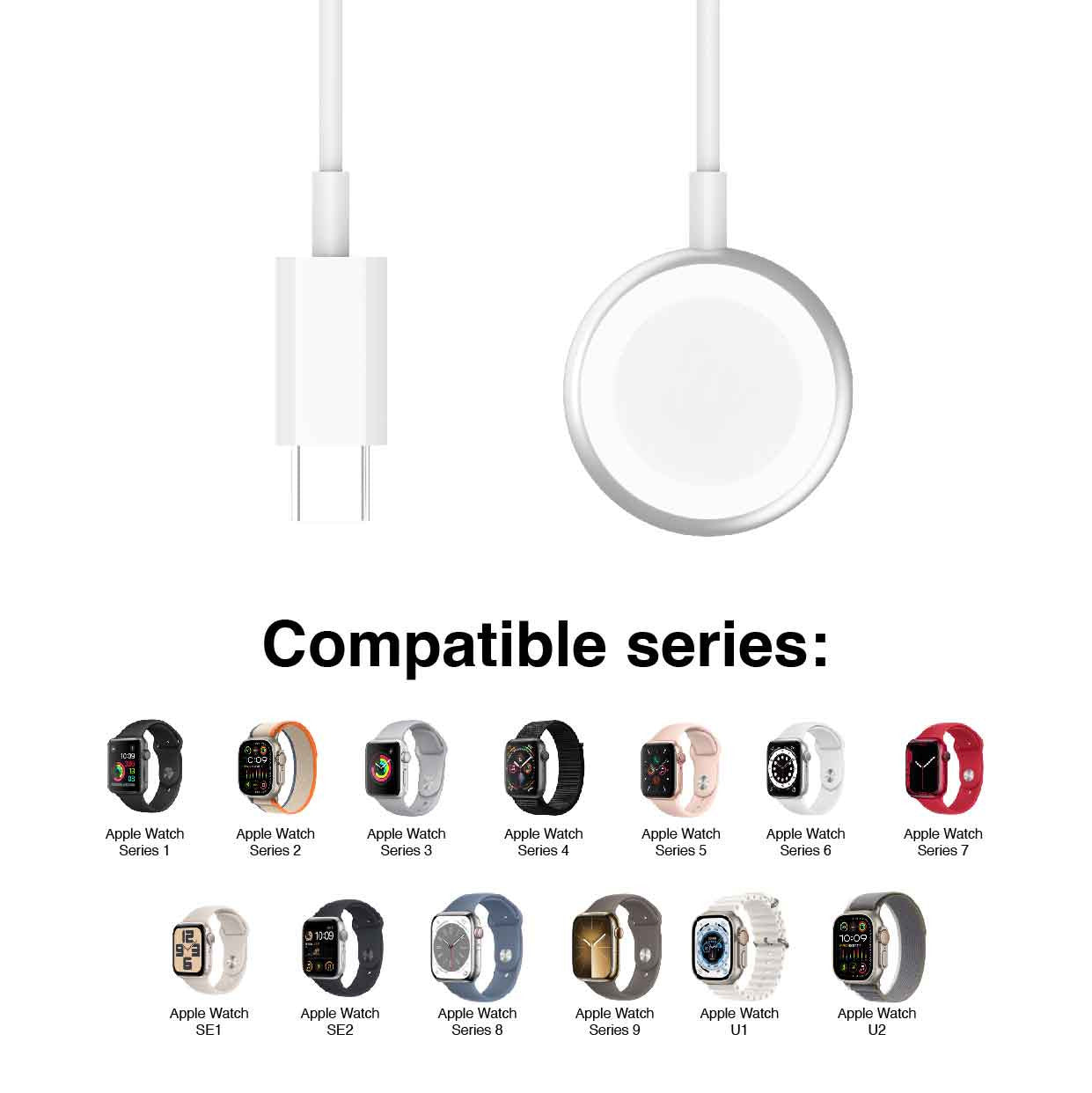 Laser Wireless Charger for Apple Watch White