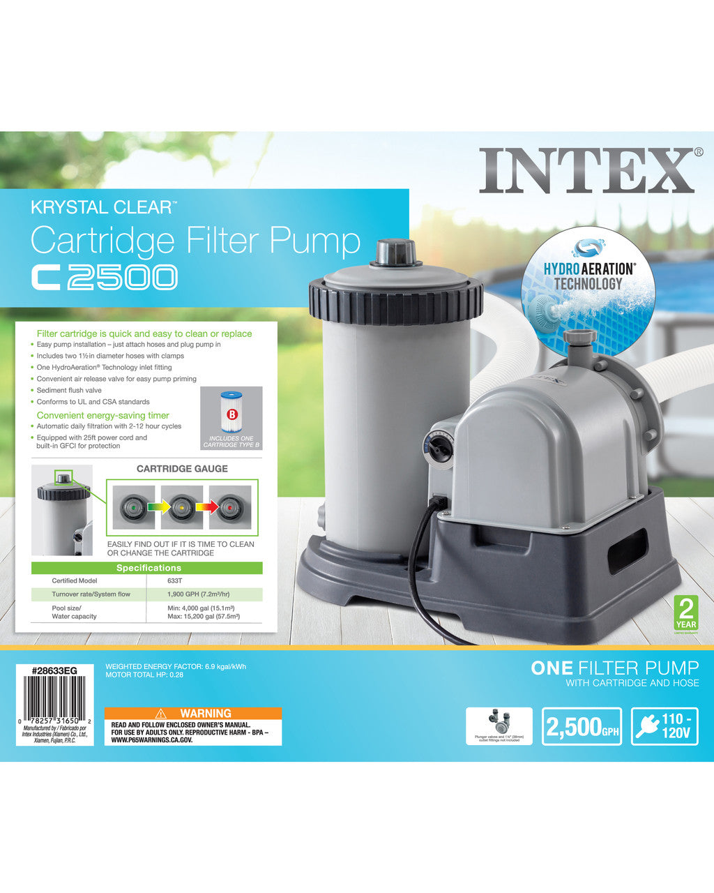 Intex Pool PUMP and FILTER 9463/h C2500 28634