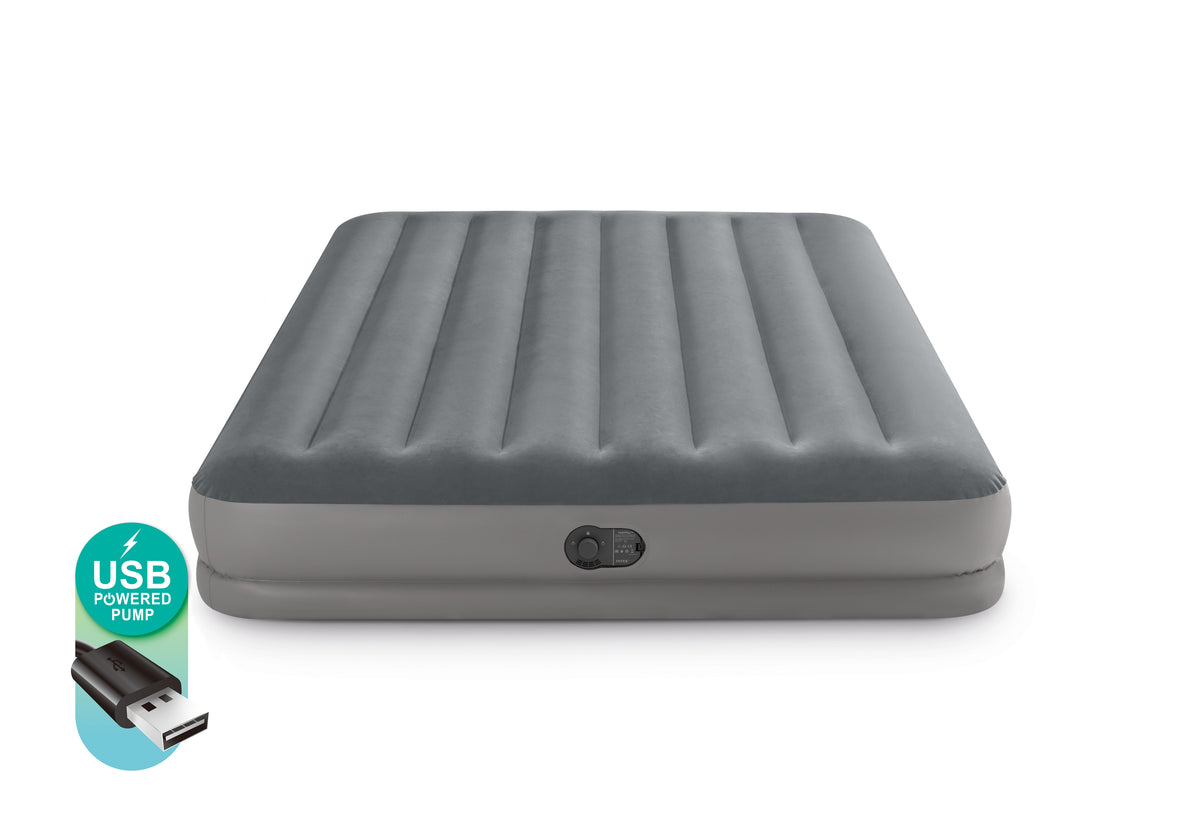 INTEX Queen Dura-Beam Standard Downy Easy Comfort Air Mattress 10 w/ Hand Pump 64765