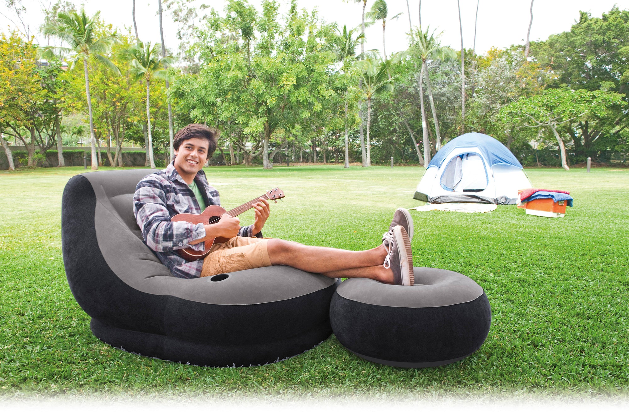 Intex Ultra Lounge Inflatable Chair and ottoman 68564