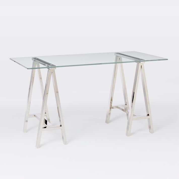 Stainless Steel & Glass Venus Office Desk Table