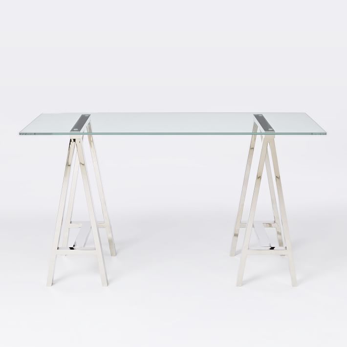 Stainless Steel & Glass Venus Office Desk Table