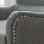 Vintage Grey Fabric High Back Padded Armchair