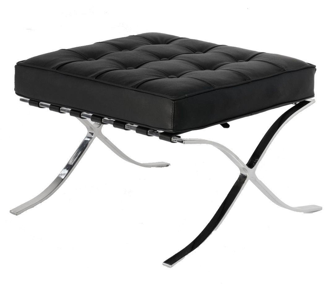 Black Barcelona Ottoman - Classic Version - Replica