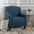 Canberra Linen Fabric Tufted Armchair in Dark Blue