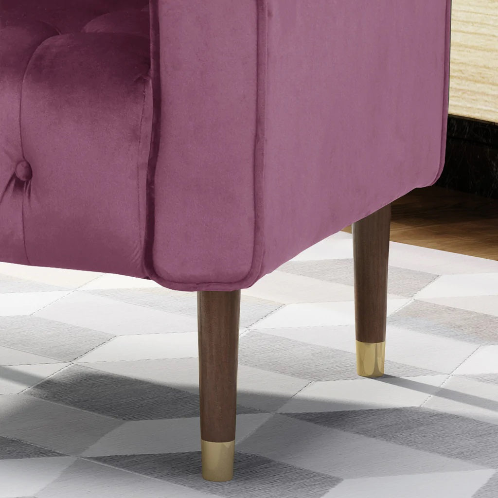 Lewisham Raisin Tufted Velvet Armchair