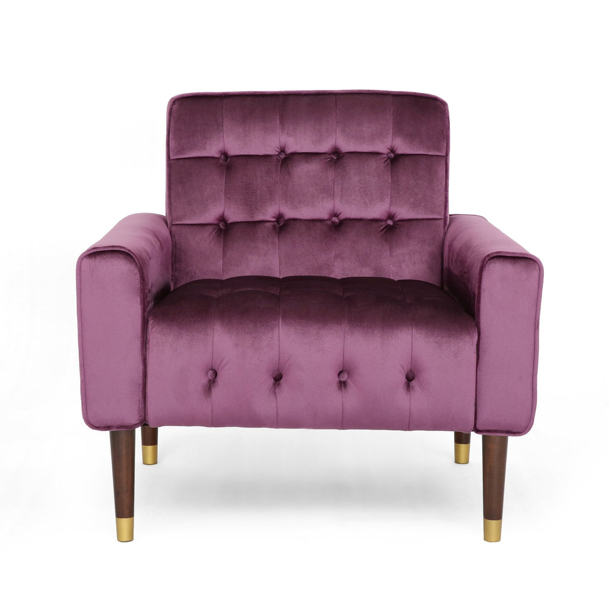 Lewisham Raisin Tufted Velvet Armchair