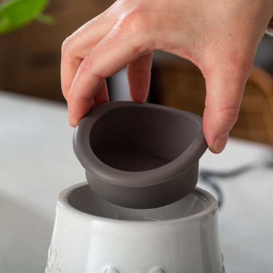 Blue Herringbone Flip Dish Wax Warmer