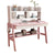 Ave Solid Wood Study Desk with Shelf and Drawers/Bookcase/Rubberwood