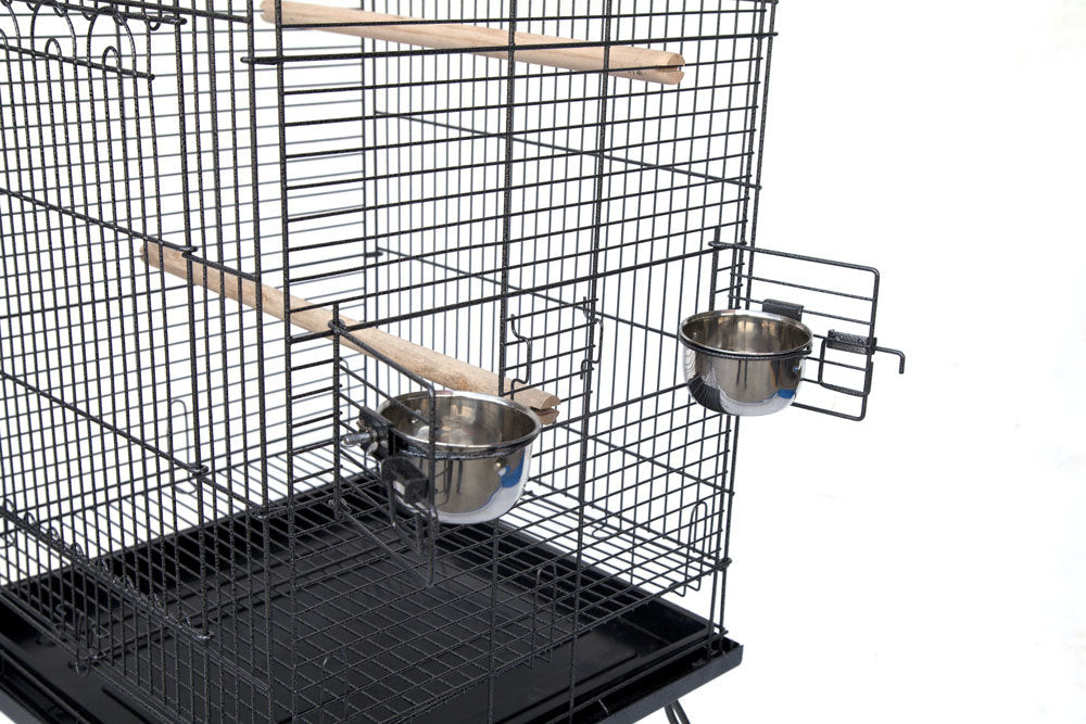 Samland BIRD PARROT CAGE WITH STAND COCKATIEL AMAZON AFRICAN GREY CAIQUE CONURE BLACK