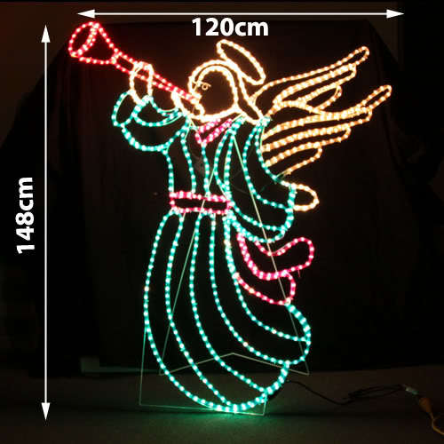 Samland LED ANIMATED CHRISTMAS ANGEL SOUNDING TRUMPET MOTIF ROPE LIGHT