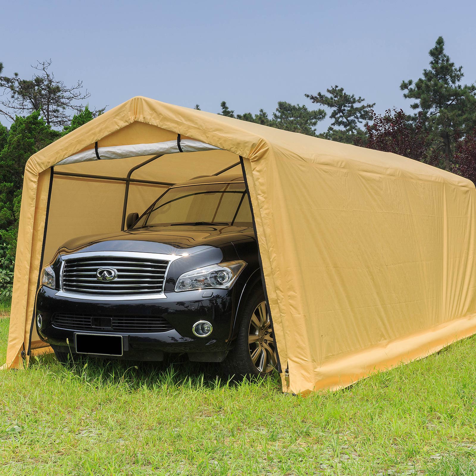 Samland Portable Carport Garage Shelter Canopy Single Size 10x20FT