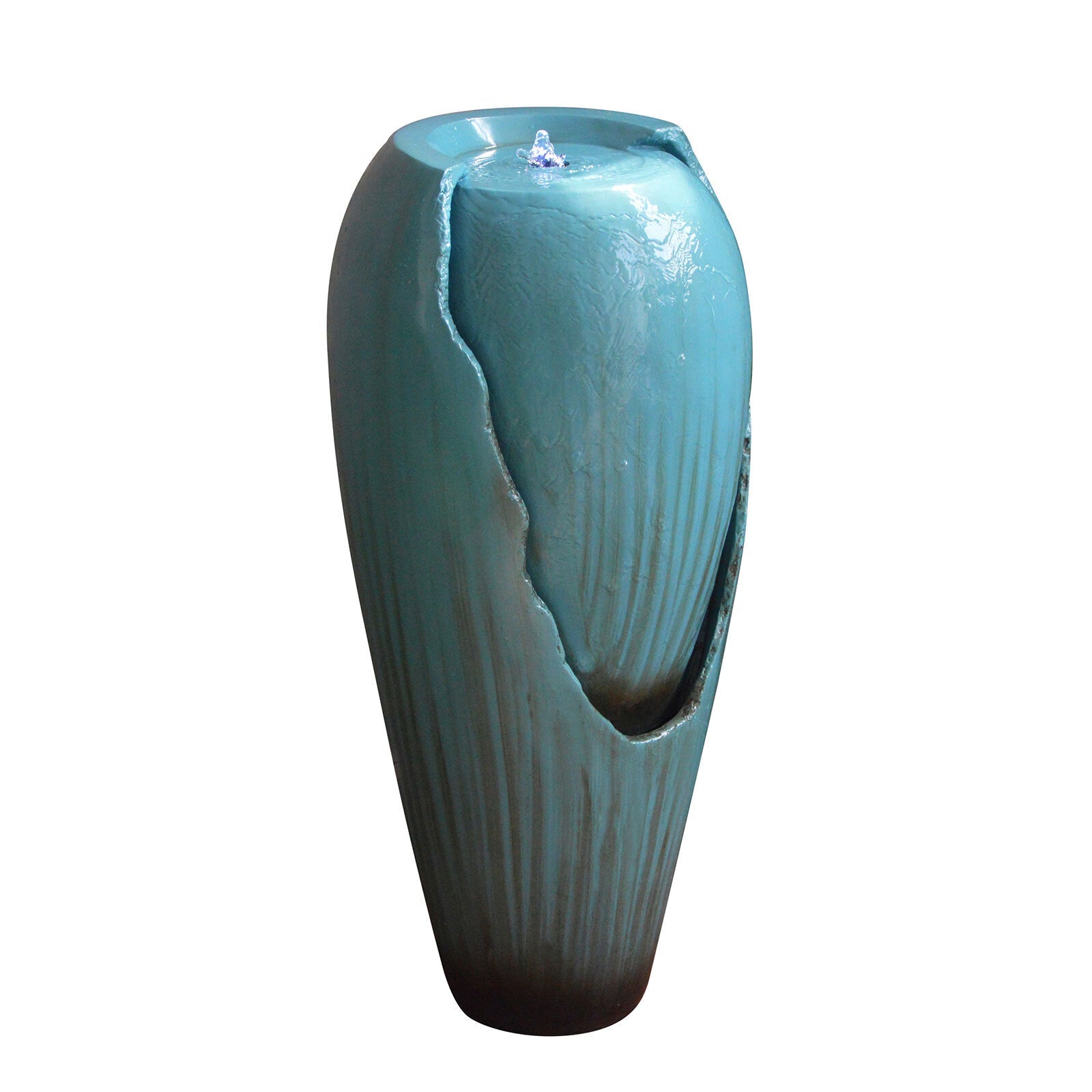 Samland 82CM BROKEN JAR WATER FEATURE FOUNTAIN WITH LED LIGHT BLUE
