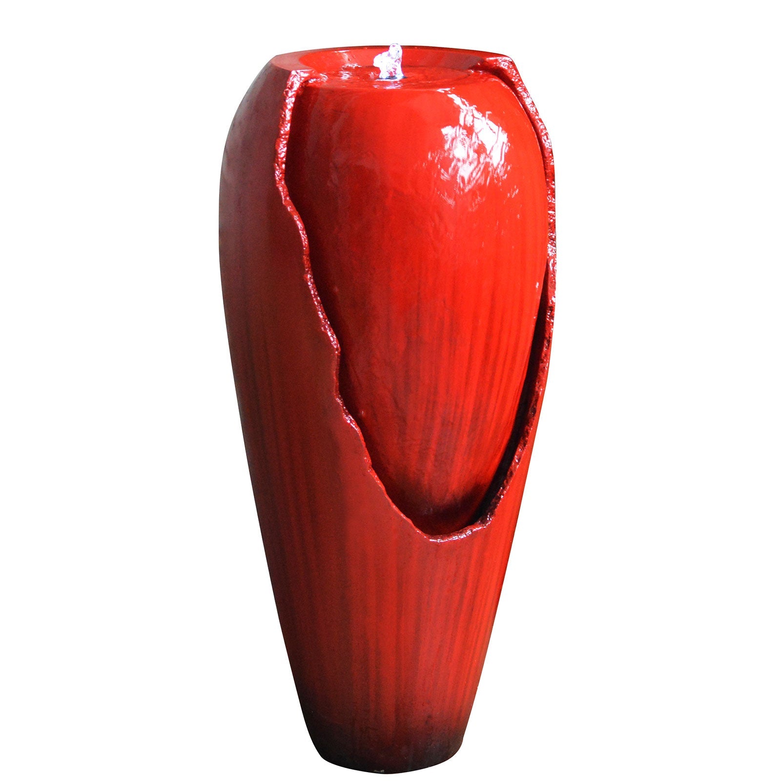 Samland 82CM BROKEN JAR WATER FEATURE FOUNTAIN WITH LED LIGHT RED