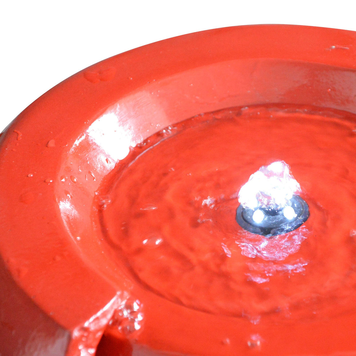 Samland 82CM BROKEN JAR WATER FEATURE FOUNTAIN WITH LED LIGHT RED