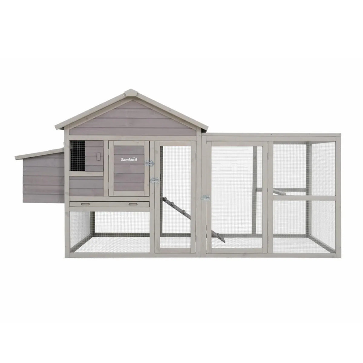 Samland Wooden Outdoor Chicken Coop with Nesting Box, Large Run &amp; Waterproof Roof