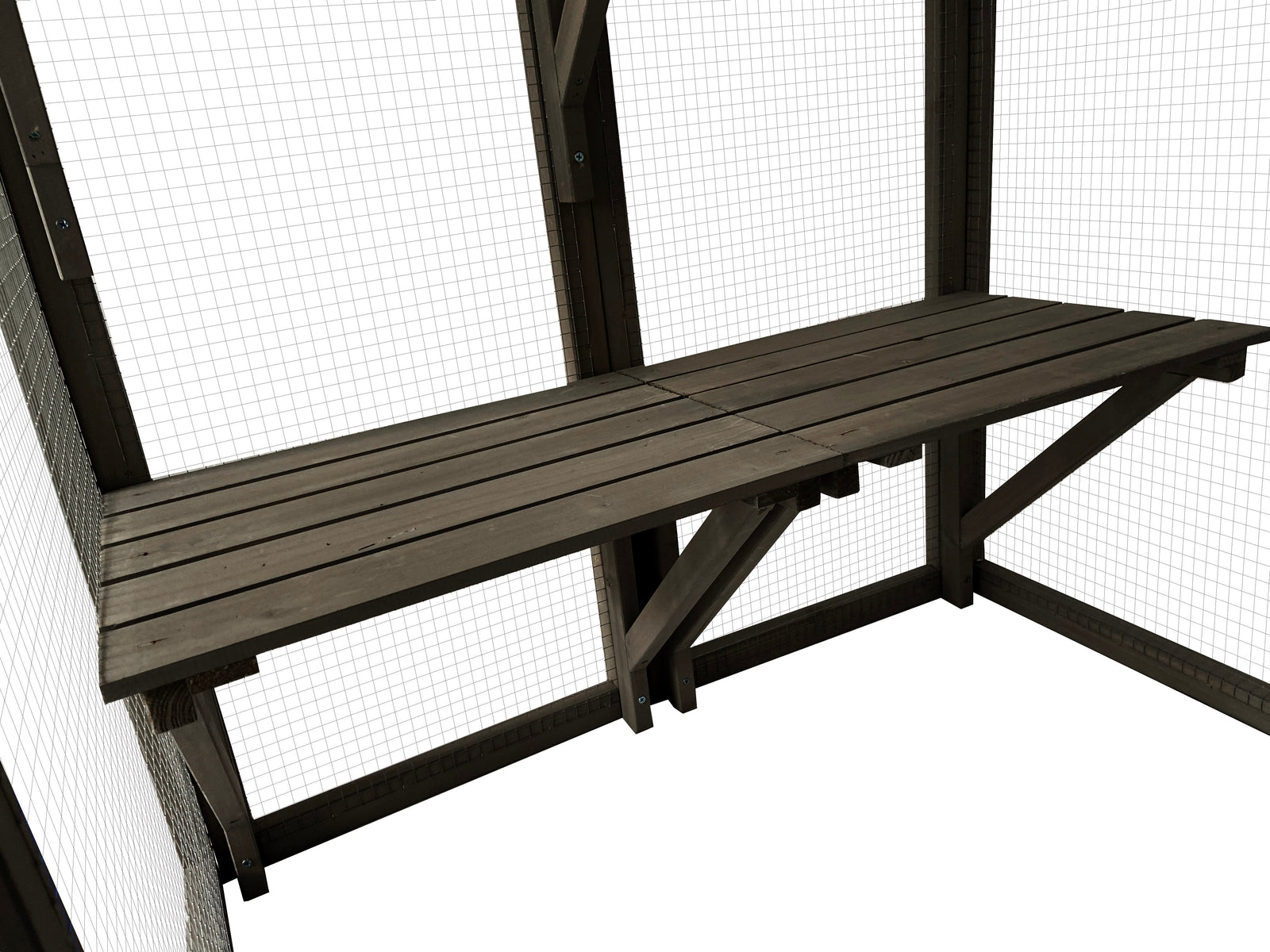 Samland Wooden Cat Cage Walk in Cat Condo House Kitten Ferret Enclosure Cage