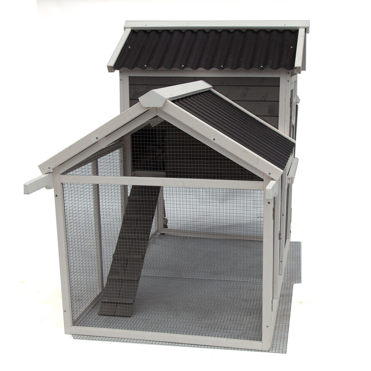 Samland WOODEN CHICKEN RANCH CHICKEN COOP WITH RUN ON WHEEL PVC ROOF