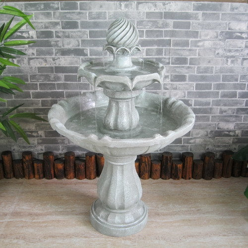 Samland SOLAR POWERED 2-TIER BIRD BATH WATER FOUNTAIN