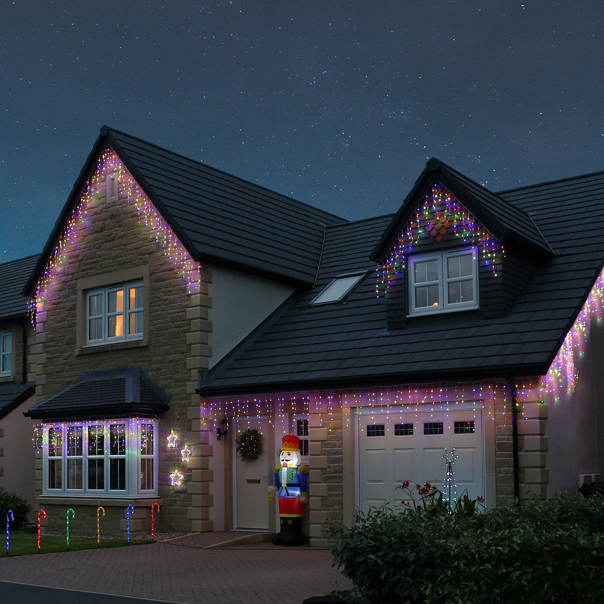 Samland 36M 1200 Led Icicle Light for Christmas Decoration in Multi Colour