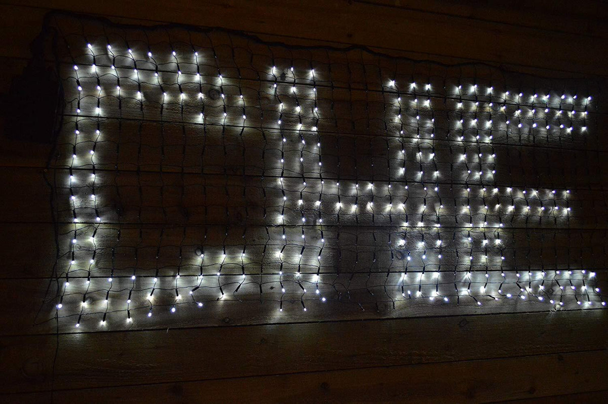 Samland 448 LED Programmable Scrolling Text Message Net Light 2m x 80cm in White