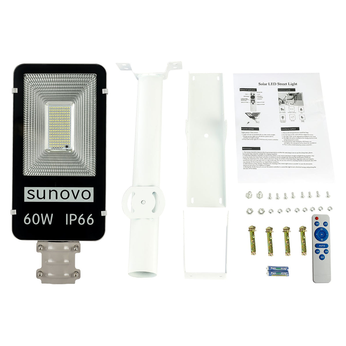 Samland 60W SOLAR GARDEN PATHWAY STREET LIGHT ADJUSTABLE SOLAR PANEL