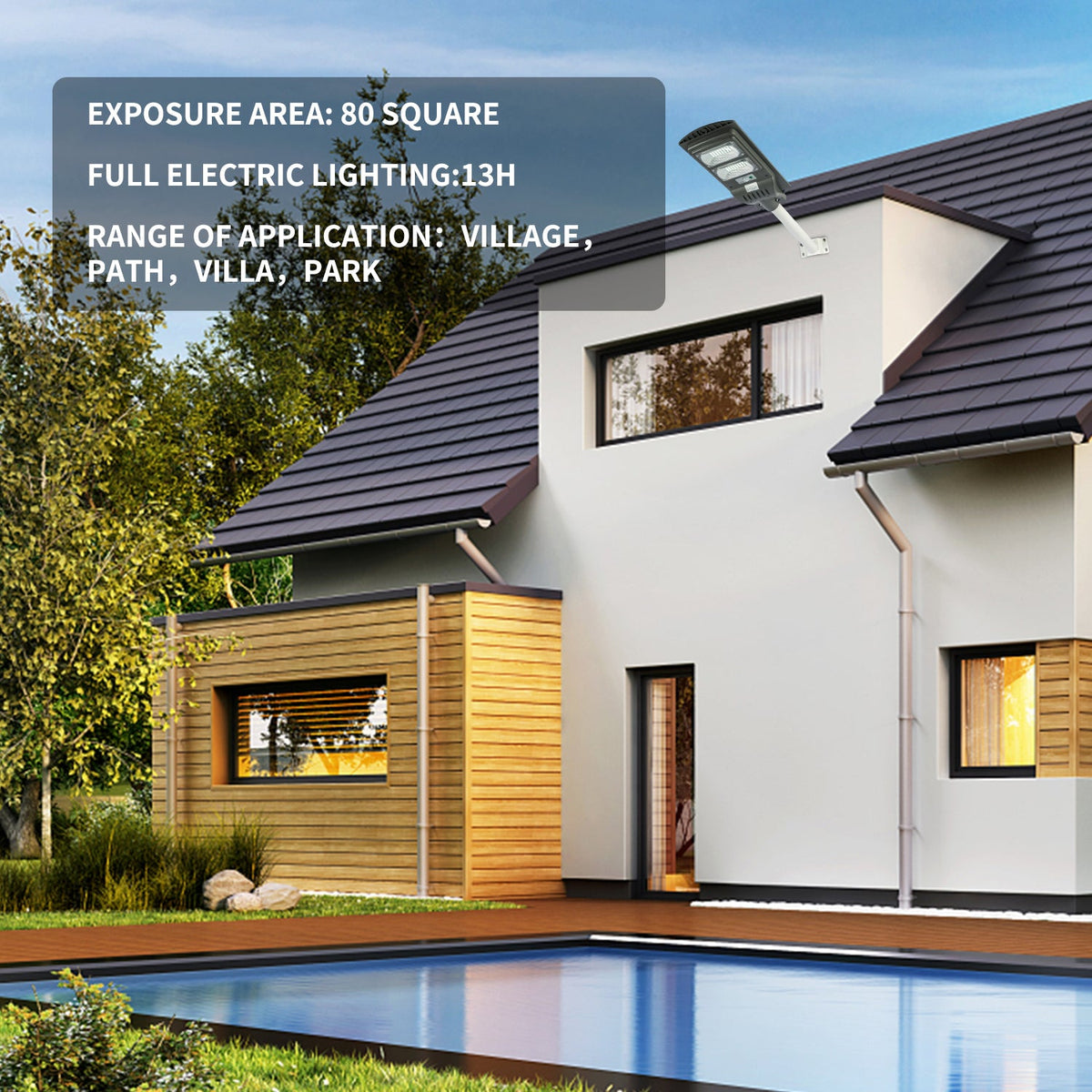 Samland 60W SOLAR PIR GARDEN LIGHT WITH MOTION SENSOR